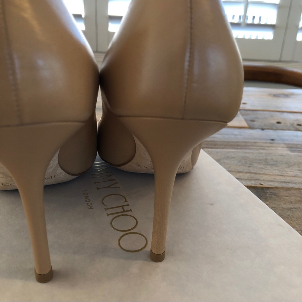 Jimmy Choo Agnes 3.5” nude color pumps worn one time- beautiful - Picture 3 of 13